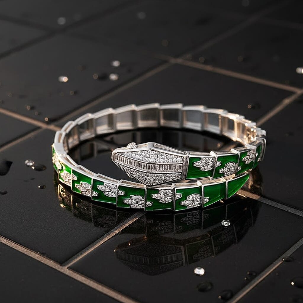 White Cubic Zirconia Cuff Bangle Pure White Brass  2.000  Ct.