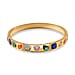 Multi Colour Cubic Zirconia Full Bangle in Gold Tone 3.00 Ct.