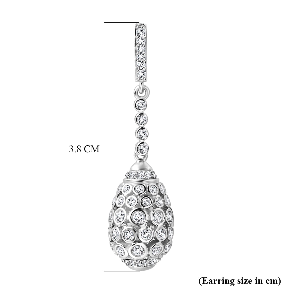 Luxuriant SI-G-H Lab Grown Diamond Dangling Earring with Push Back in Rhodium Overlay Sterling Silver 1.01 Ct.