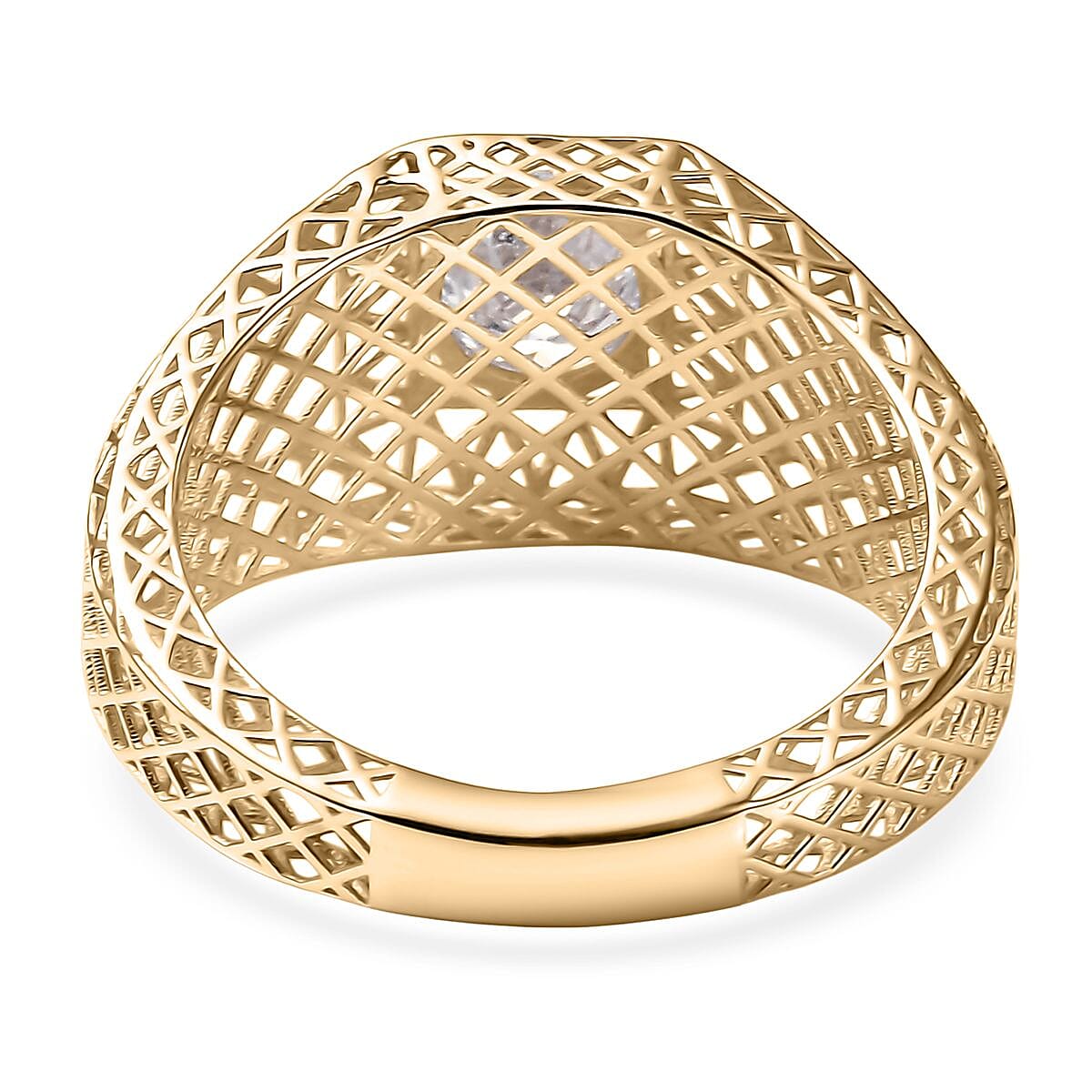 9K Yellow Gold SI Lab Grown Diamond GH, SI Fancy Ring, Gold Wt.3 Gms  1.010  Ct.