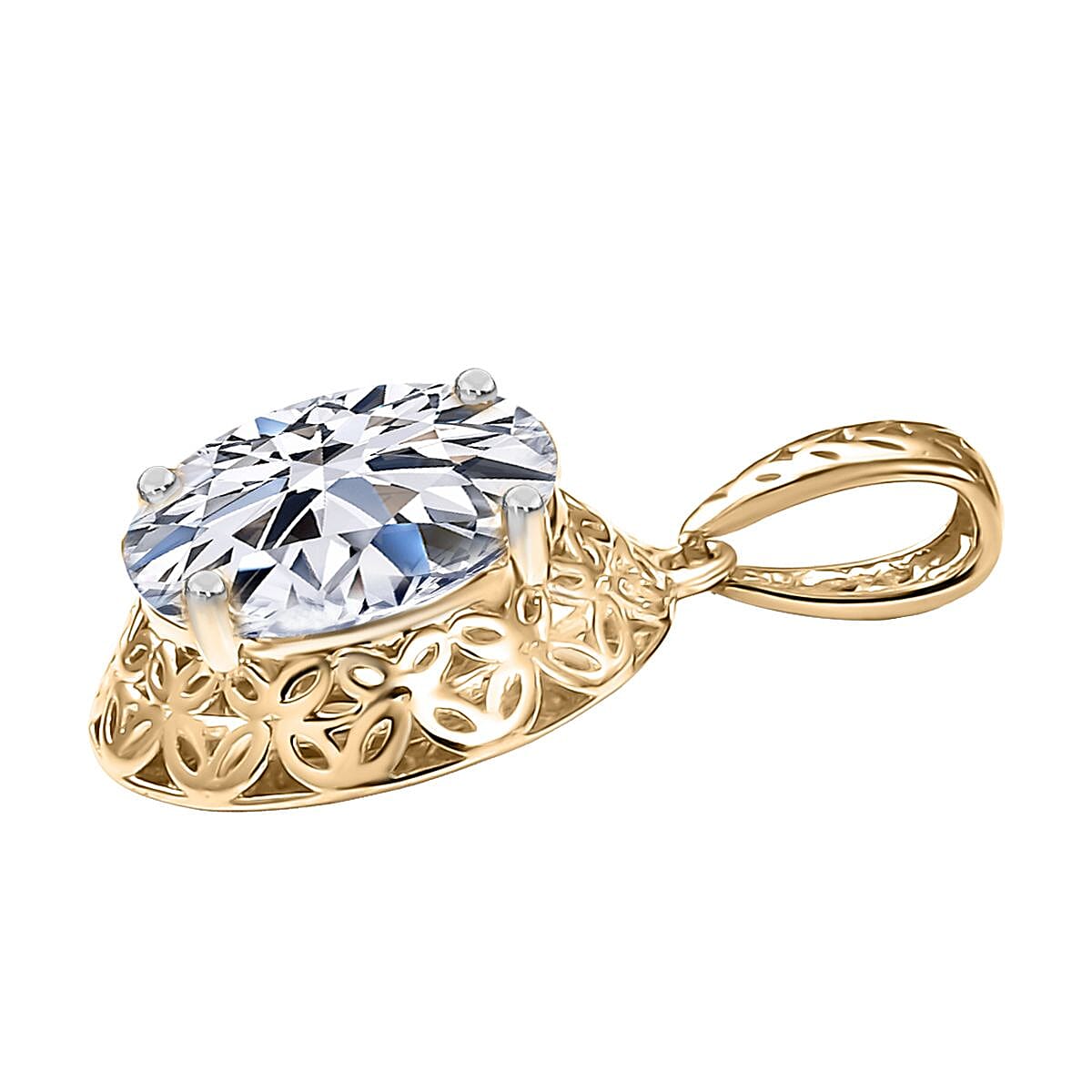 Luxuriant 9K Yellow Gold SGL Certified Lab Grown Diamond (SI-GH) Solitaire Pendant 2.05 Ct.