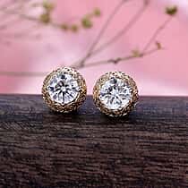 LUXURIANT 2 Ct. Lab Grown Diamond Solitaire Earrings in 9K Gold