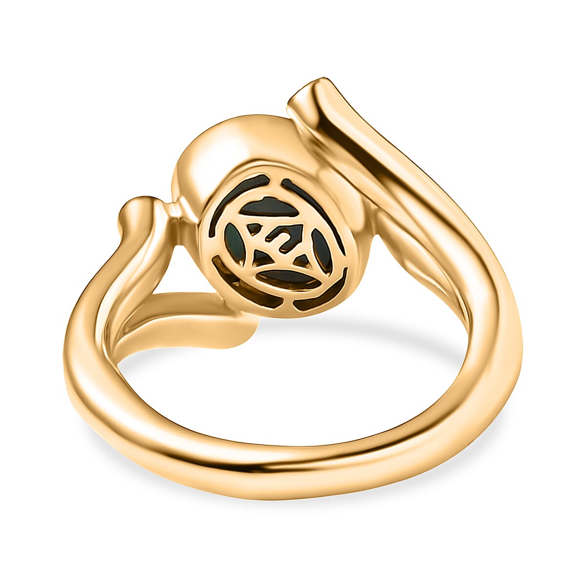 EverTrue Opalina, White Zircon Solitaire Ring Pure Yellow Brass  1.802  Ct.