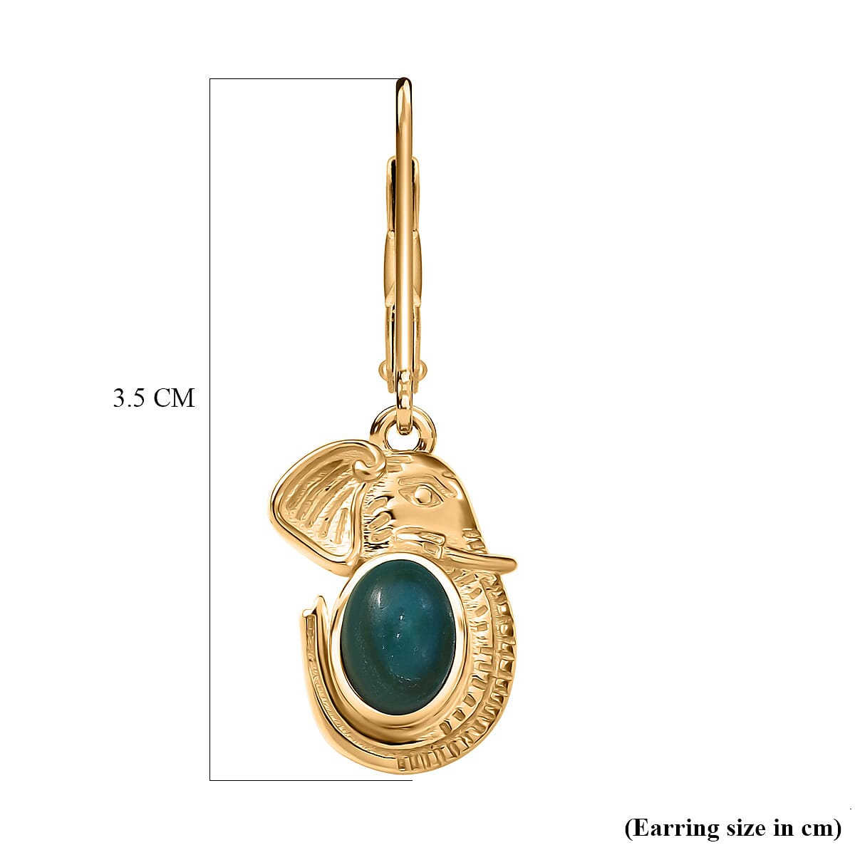 EverTrue Opalina Elephant Earring in Yellow Gold Plated 1.75 Ct.