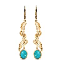 EverTrue Oval Cut Opalina Earring in Yellow Gold Plated 3.44 Ct.
