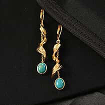 EverTrue Oval Cut Opalina Earring in Yellow Gold Plated 3.44 Ct.