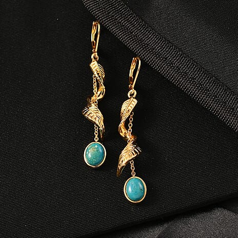 EverTrue Oval Cut Opalina Earring in Yellow Gold Plated 3.44 Ct.