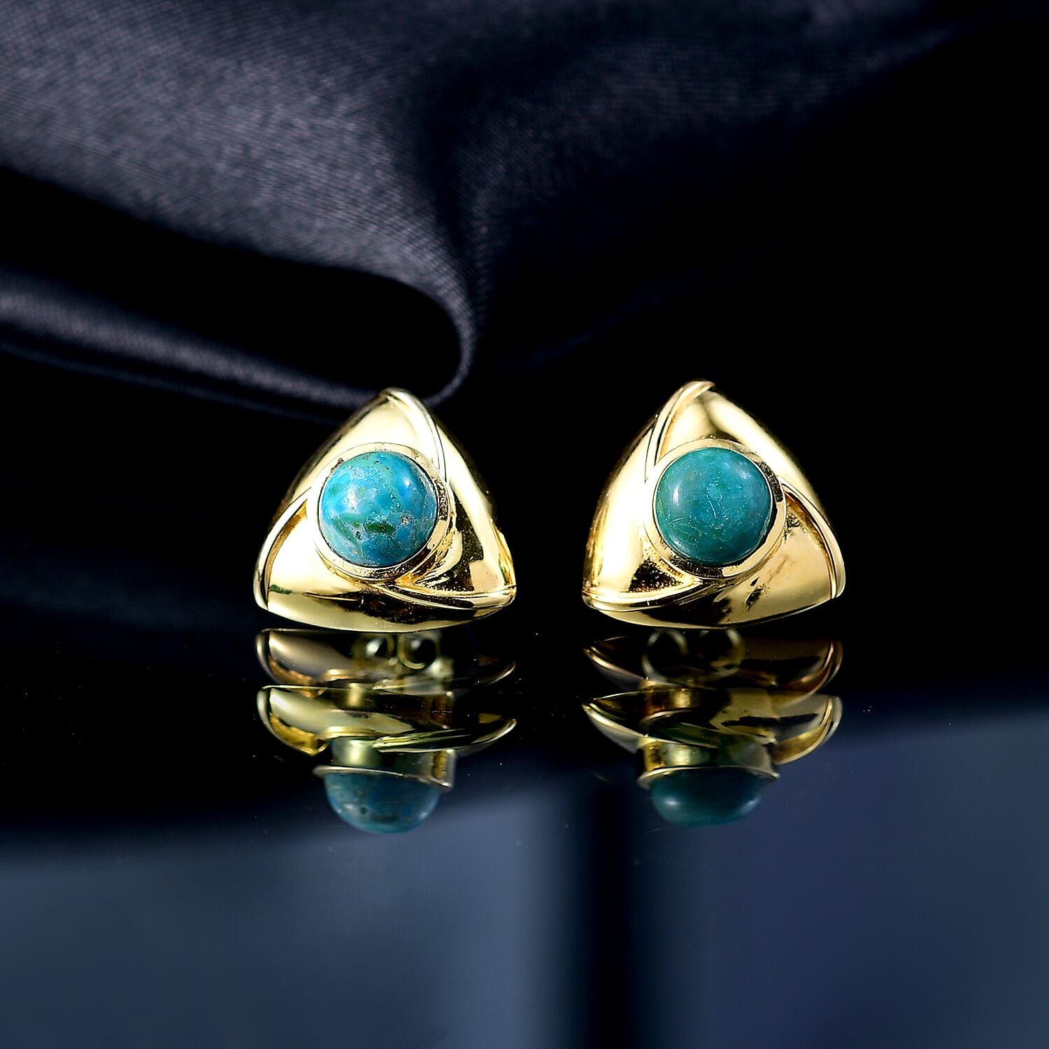 EverTrue Opalina Solitaire Stud Push Post Earring Pure Yellow Brass  2.806  Ct.