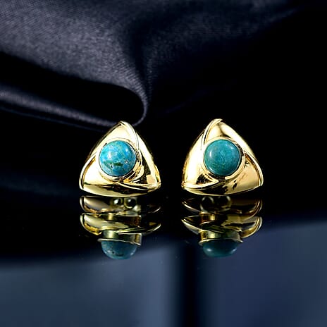 EverTrue Opalina Solitaire Stud Push Post Earring in Yellow Gold Plated 2.80 Ct.