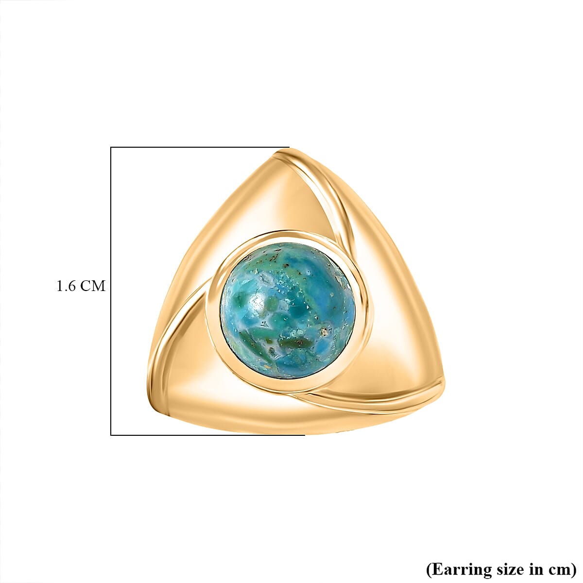 EverTrue Opalina Solitaire Stud Push Post Earring Pure Yellow Brass  2.806  Ct.