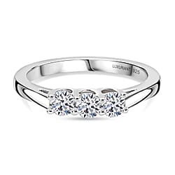 LUXURIANT Lab Grown Diamond 3-Stone Ring in Sterling Silver