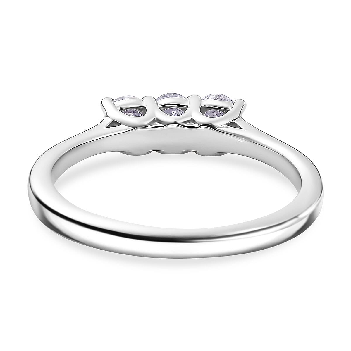 Luxuriant Lab Grown Diamond 3 Stone Diamond Ring in Sterling Silver