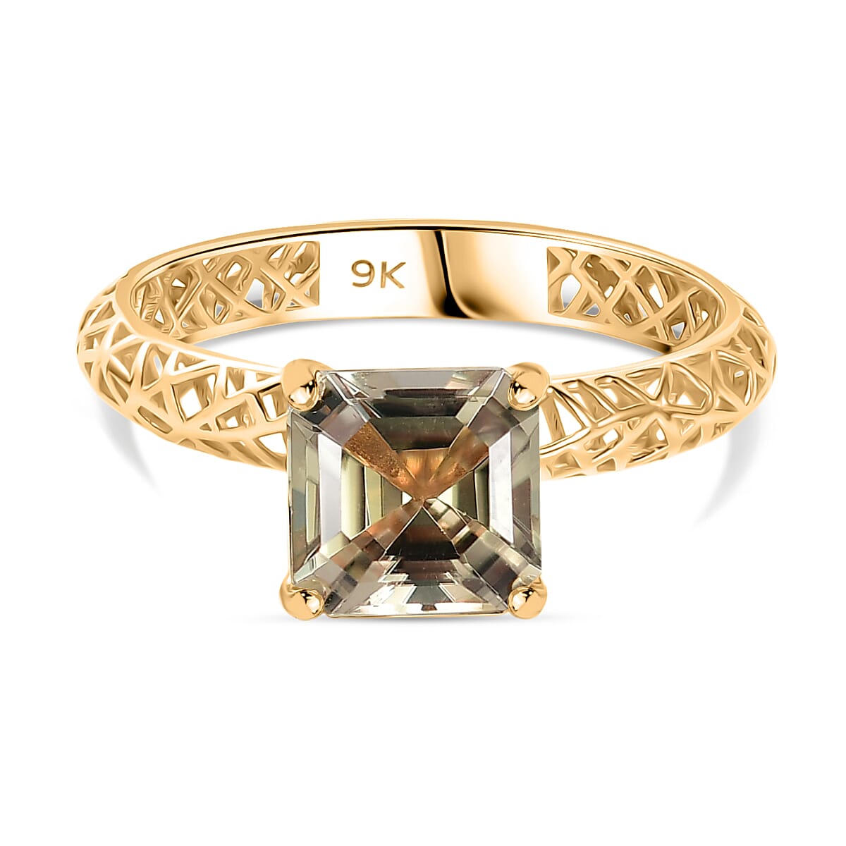 9K Yellow Gold AAA Natural Turkizite Mirage Ring 2.05 Ct.