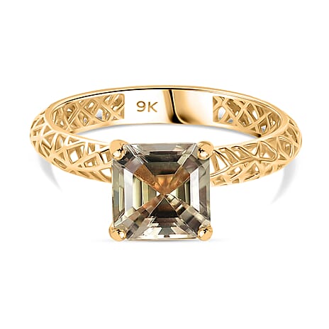 9K Yellow Gold AAA Natural Turkizite Mirage Ring 2.05 Ct.