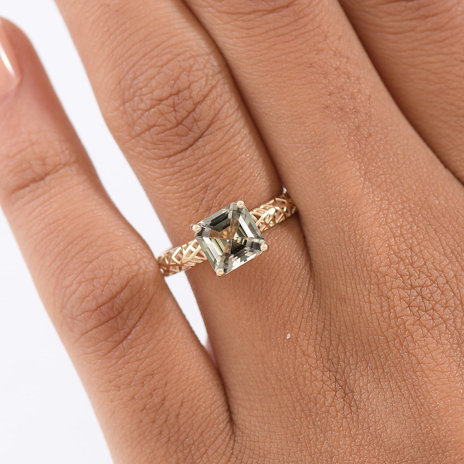 9K Yellow Gold AAA Natural Turkizite Mirage Ring 2.05 Ct.