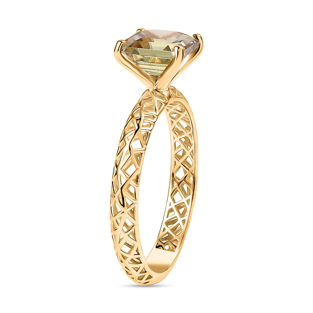 9K Yellow Gold AAA Natural Turkizite Mirage Ring 2.05 Ct.