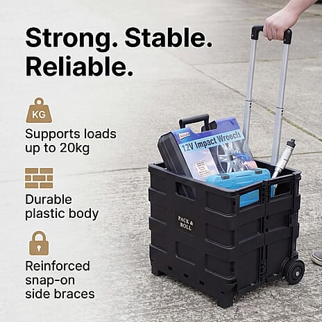 Light Weight Rustproof Foldable Shopping Cart with Wheels - Can Hold upto 25 Kgs