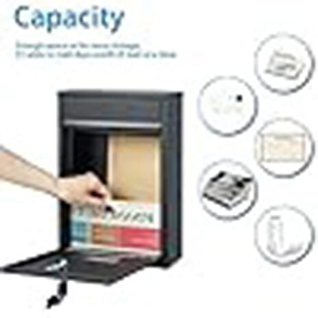 Letter Post Box (Size 215 x 320 x 90 mm) - Black