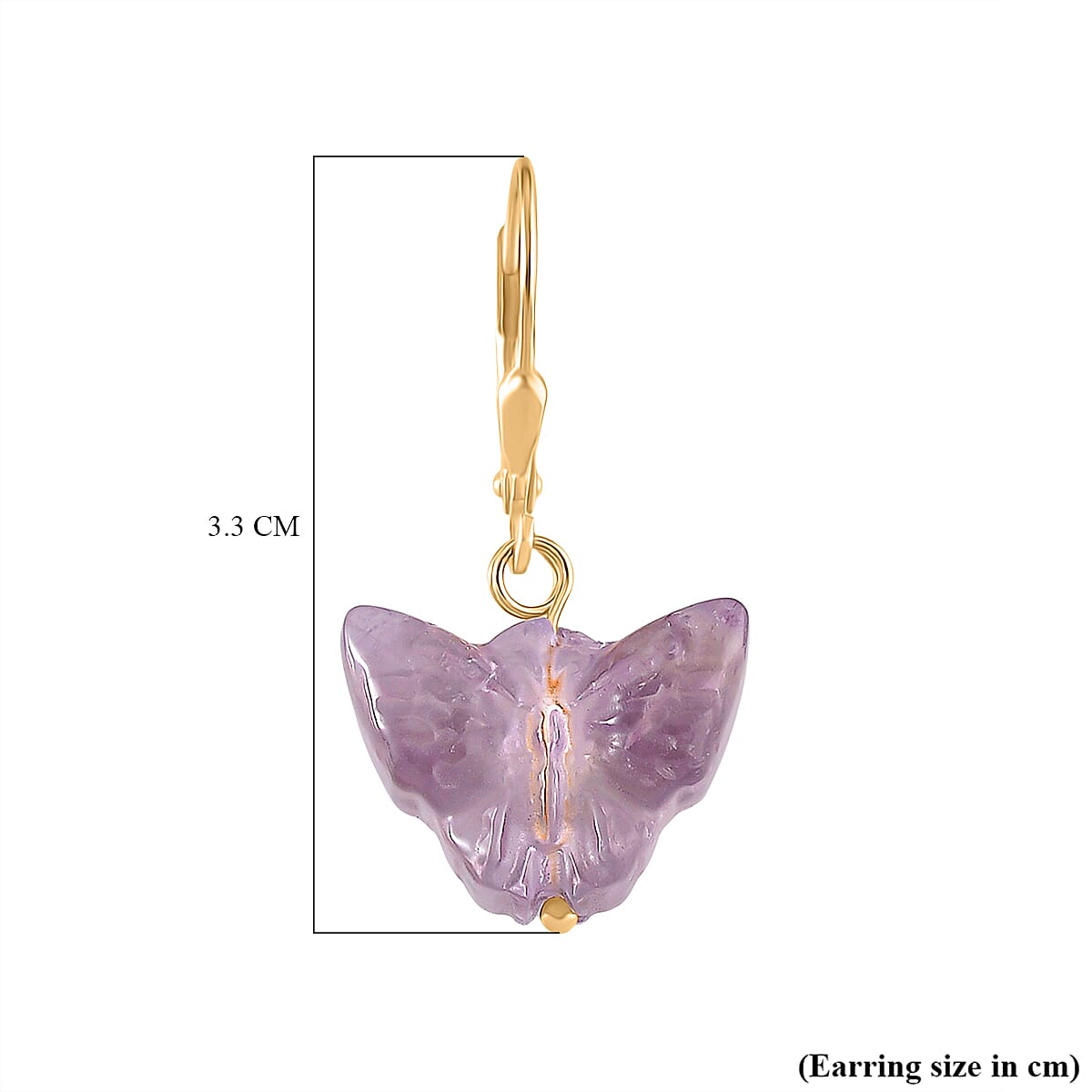 D'Joy African Amethyst Beads Earring in Yellow Gold Plated Sterling Silver 2.00 Ct.