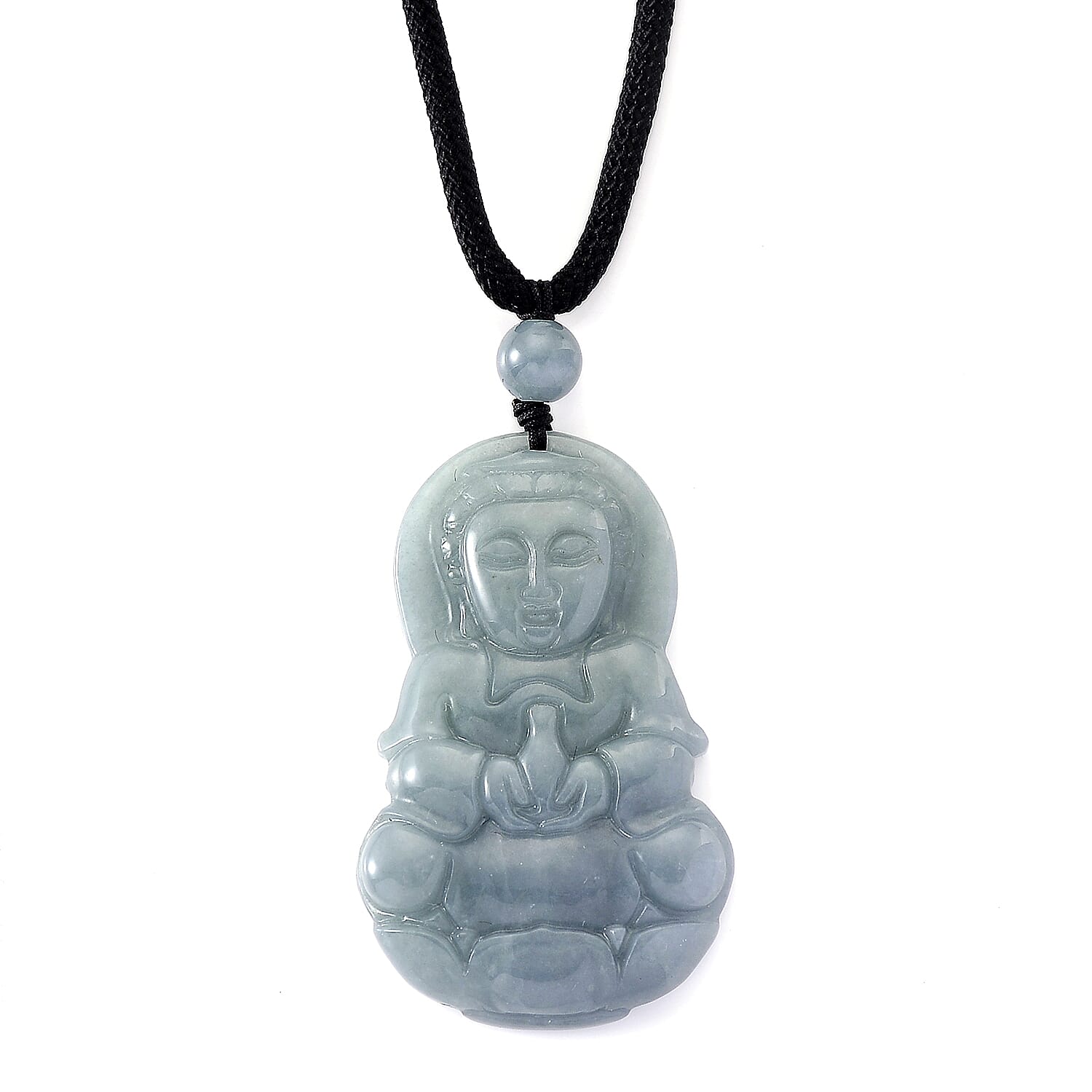 Natural Type A Jadeite Buddha Necklace 55.00 Ct.