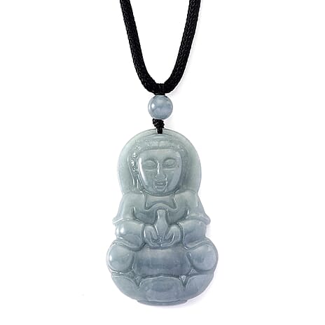 Natural Type A Jadeite Buddha Necklace 55.00 Ct.