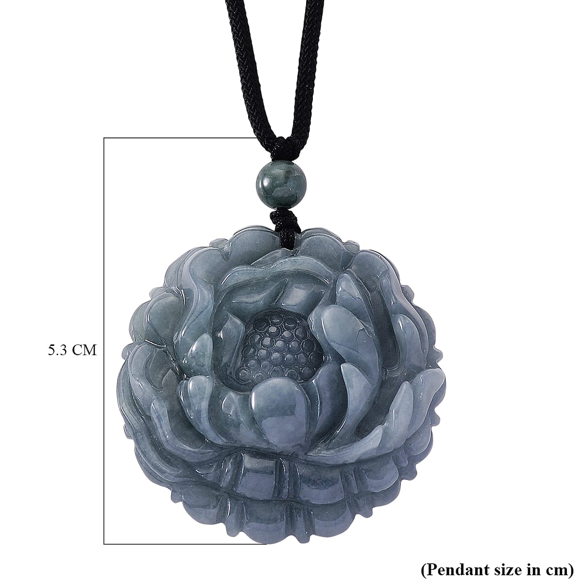 Natural Jade Flower Necklace (Size - 28) with Adjustable Cotton Thread 150.00 Ct.