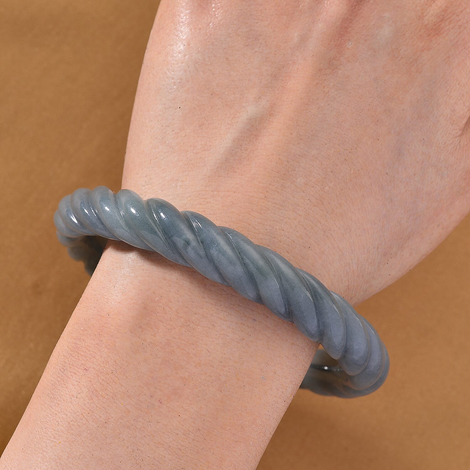 D'Joy Natural Jadeite Jade Stone Bangle (Size - 7.5) 300.00 Ct.