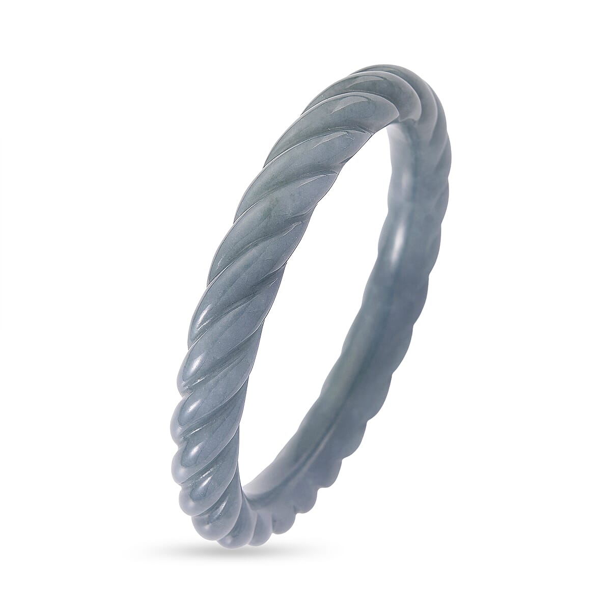 Natural Type A Jadeite Twisted Bangle (Size - 8) 305.00 Ct.