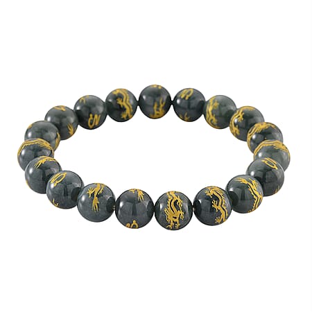 20th Anniversary Special - Natural Type A Jadeite Jade Dragon Engraved Bracelet 250.00 Ct. 20th Anniversary Special - Natural Type A Jadeite Jade Dragon Engraved Bracelet 250.00 Ct.