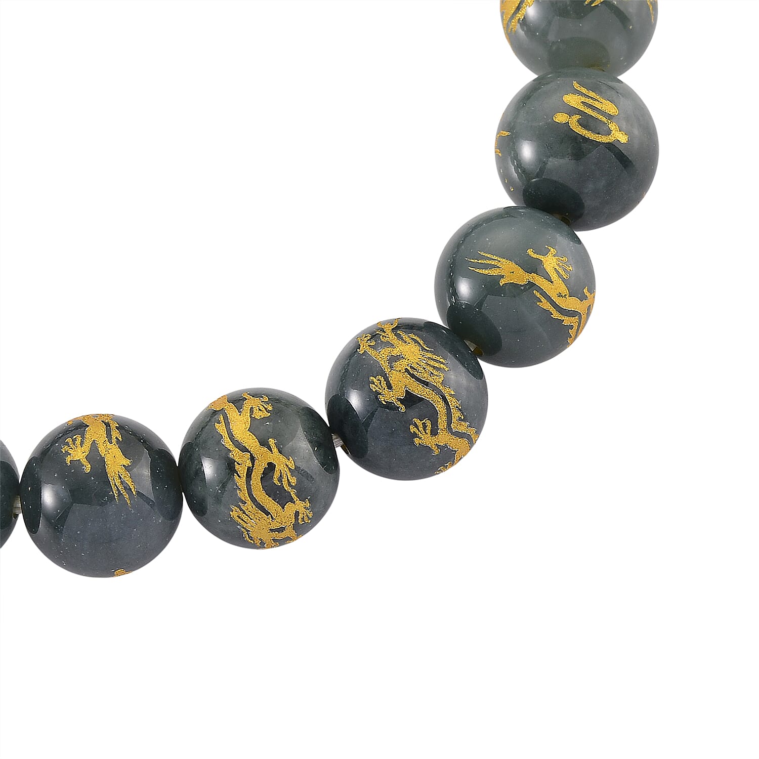 20th Anniversary Special -  Natural Type A Jadeite Jade Dragon Engraved Bracelet 250.00 Ct.