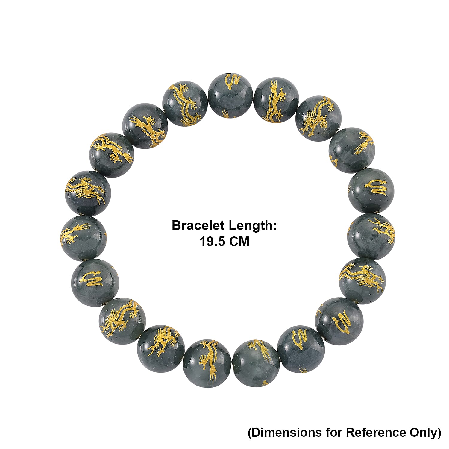 20th Anniversary Special -  Natural Type A Jadeite Jade Dragon Engraved Bracelet 250.00 Ct.