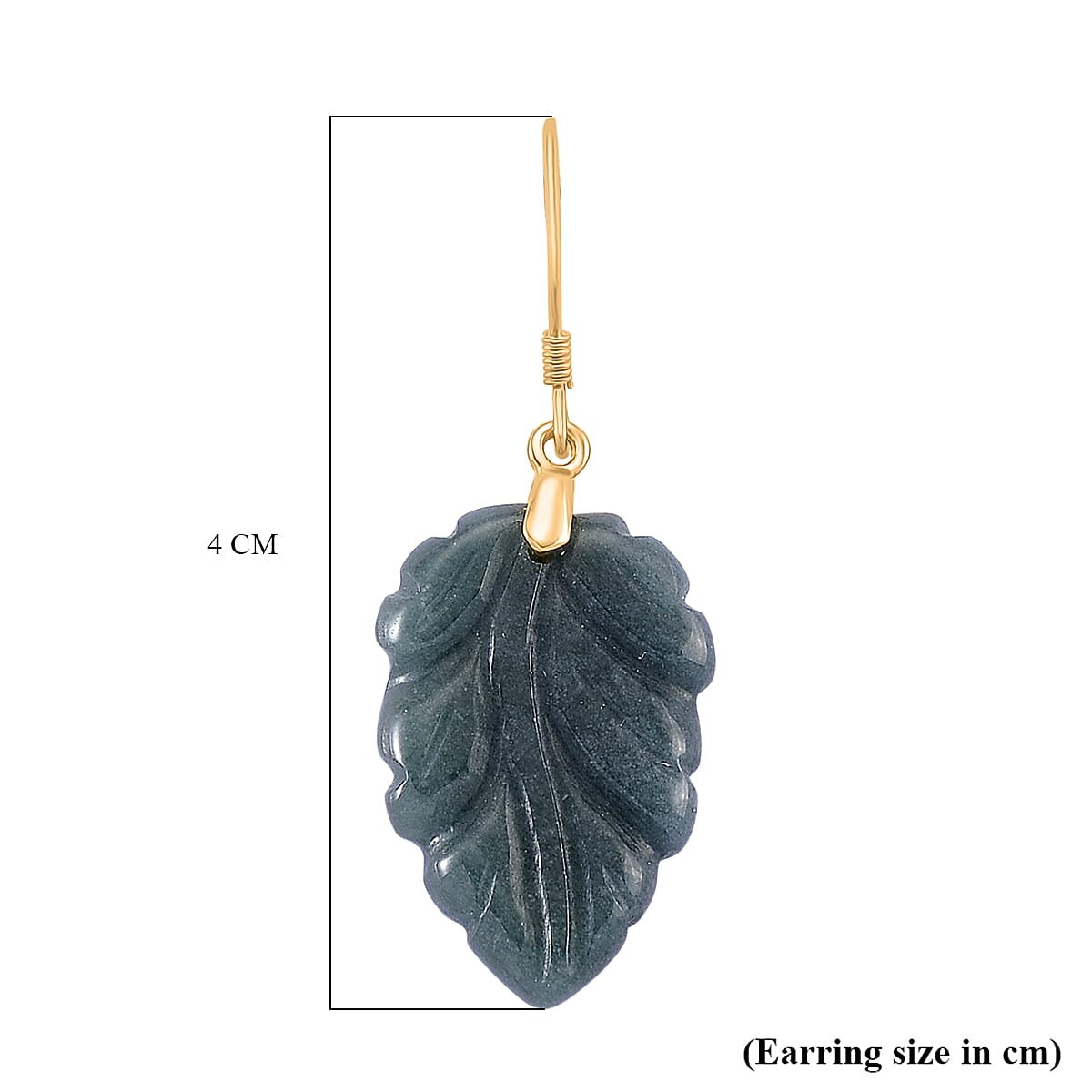 D'Joy Natural Jadeite Jade Beads Earring with Hook in Yellow Gold Plated Sterling Silver 25.00 Ct.