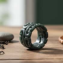 Natural Type A Jadeite Hand Carved Ring 30.00 Ct.