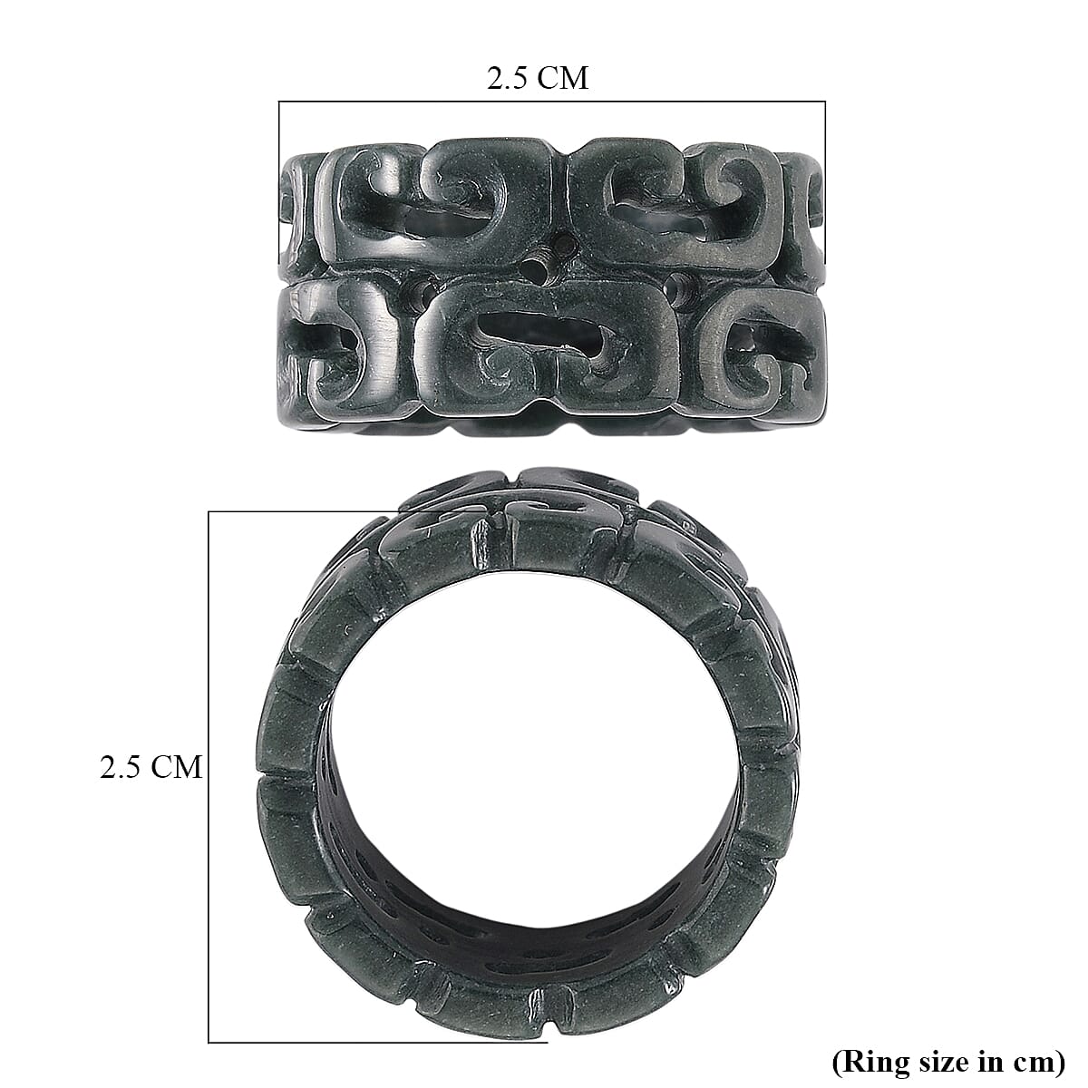 D'Joy Natural Jade Stone Hollow Ring 30.00 Ct.