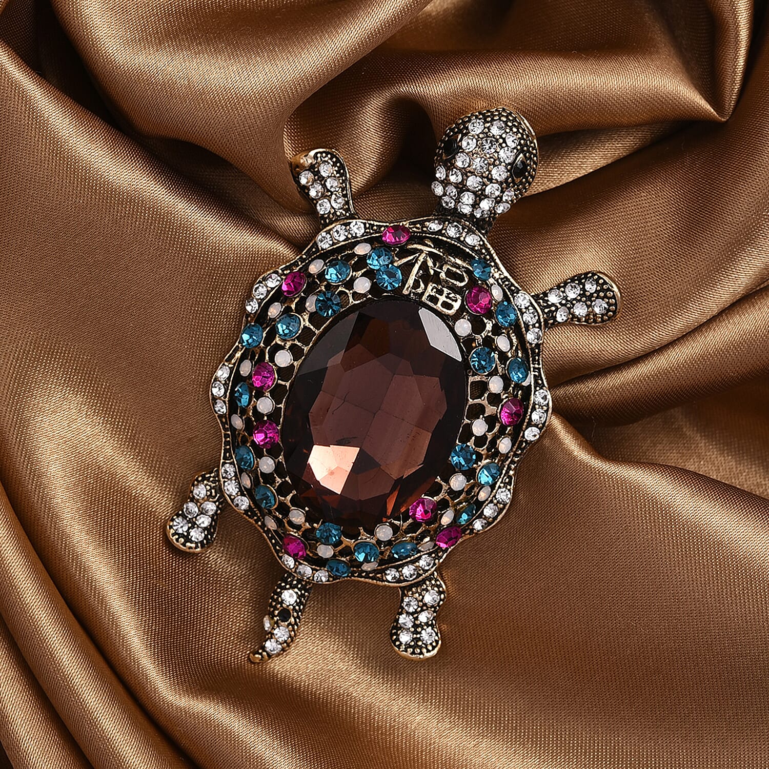 Close Out Deal - Antique and Elegant Crystal Turtle Brooch