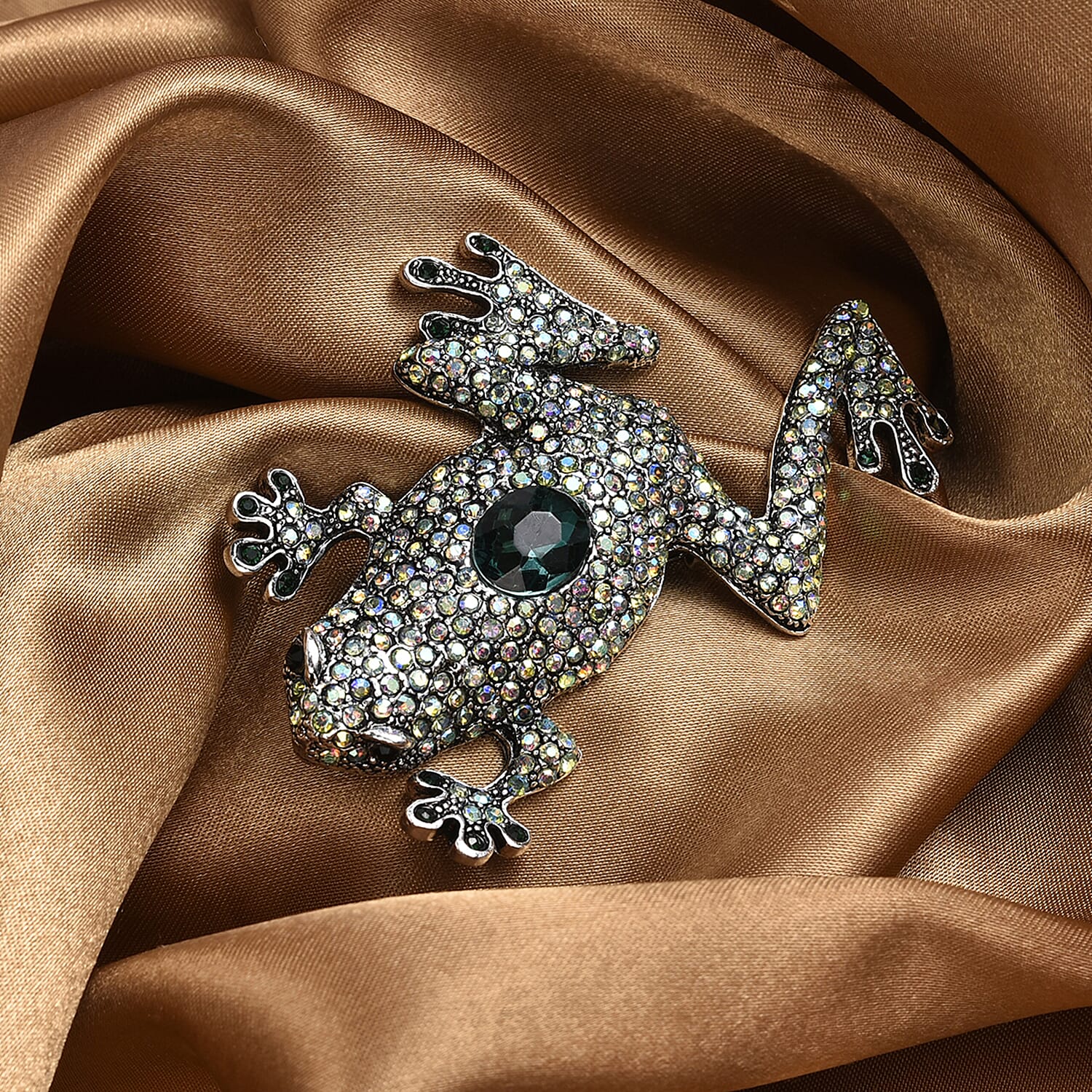 Close Out Deal - Antique and Elegant Crystal Frog Brooch