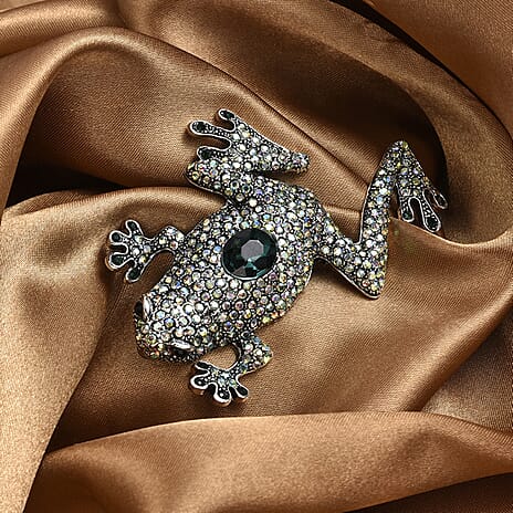 Close Out Deal - Antique and Elegant Crystal Frog Brooch