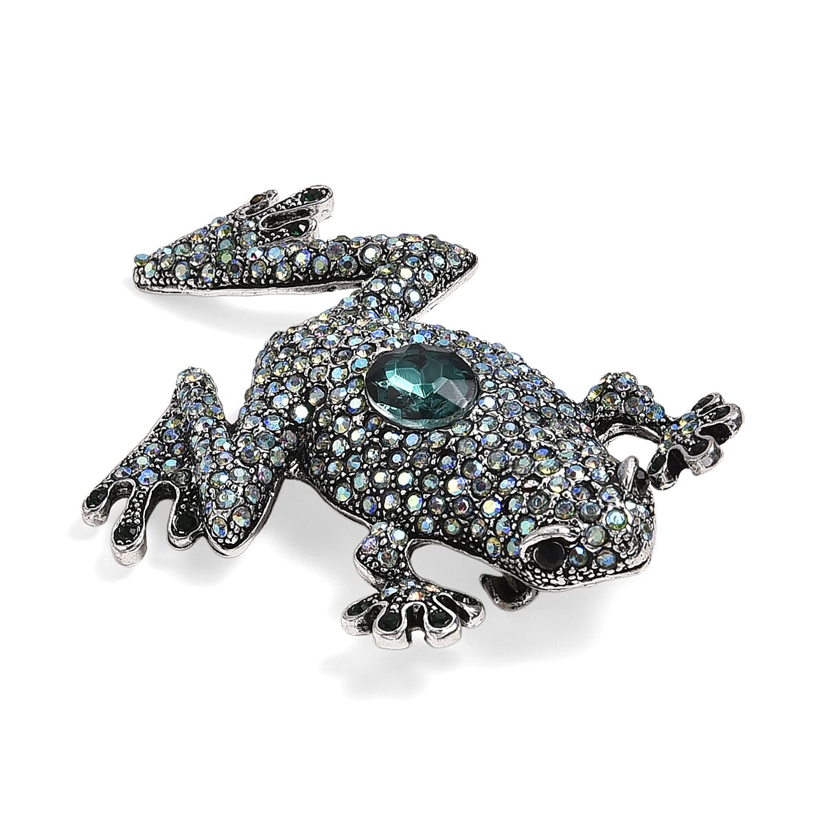 Close Out Deal - Antique and Elegant Crystal Frog Brooch