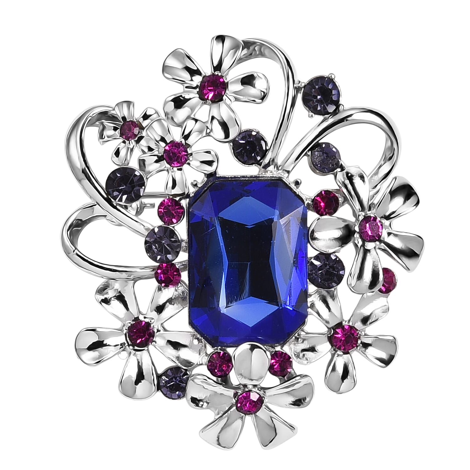 Purple Crystal Brooch  0.030  Ct.