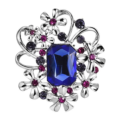 Purple Crystal Brooch  0.030  Ct.
