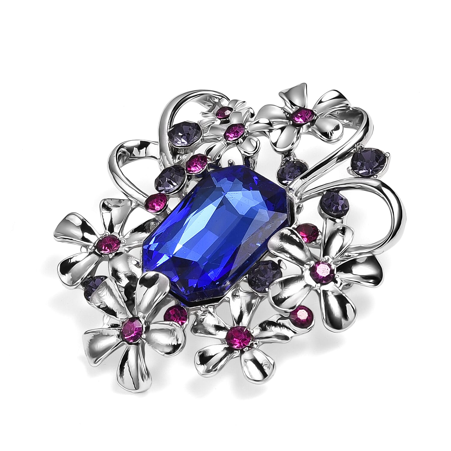Purple Crystal Brooch  0.030  Ct.