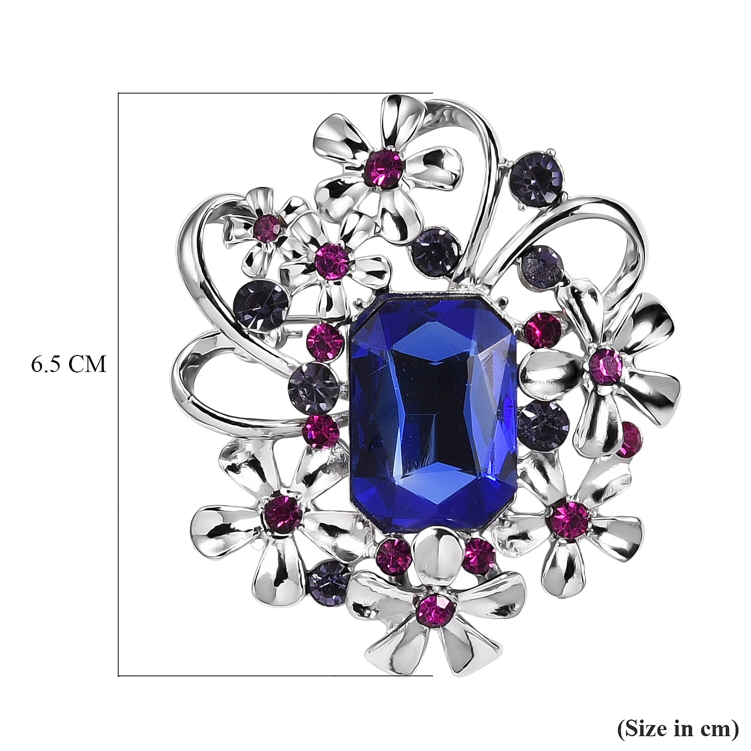 Purple Crystal Brooch  0.030  Ct.