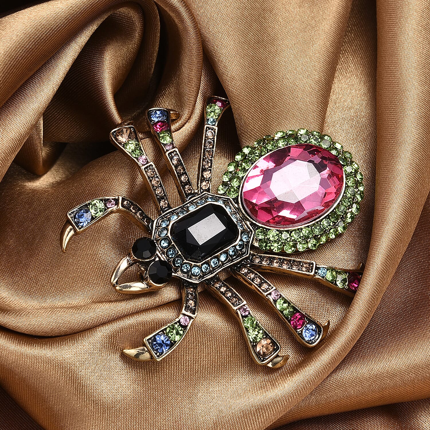 Close Out Deal - Antique and Elegant Crystal Spider Brooch