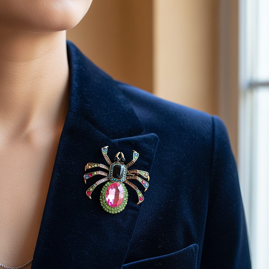 Close Out Deal - Antique and Elegant Crystal Spider Brooch