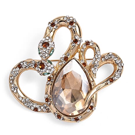 Close Out Deal - Antique and Elegant Crystal Serpentine Brooch