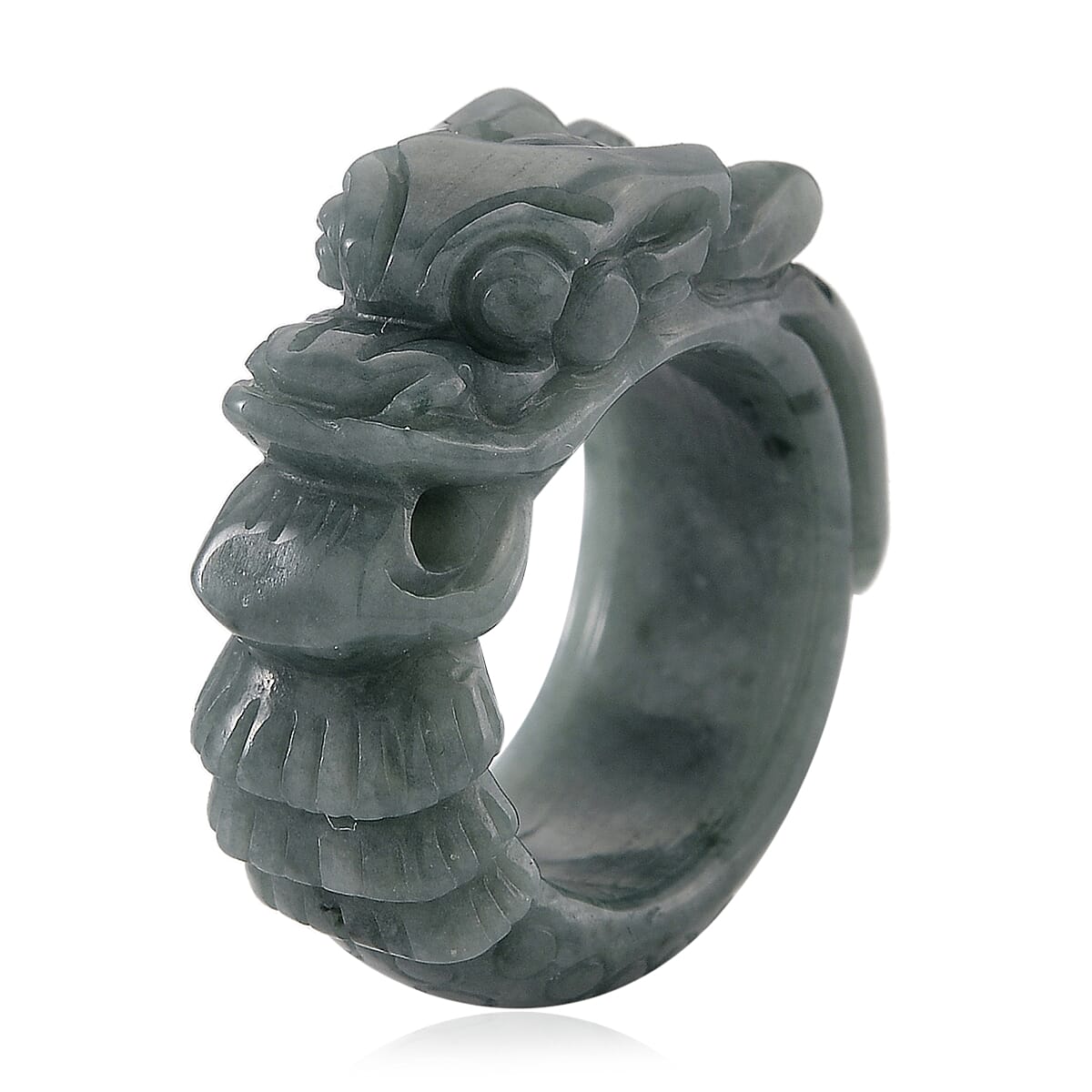 Natural Type A Jadeite Dragon Ring 45.00 Ct.