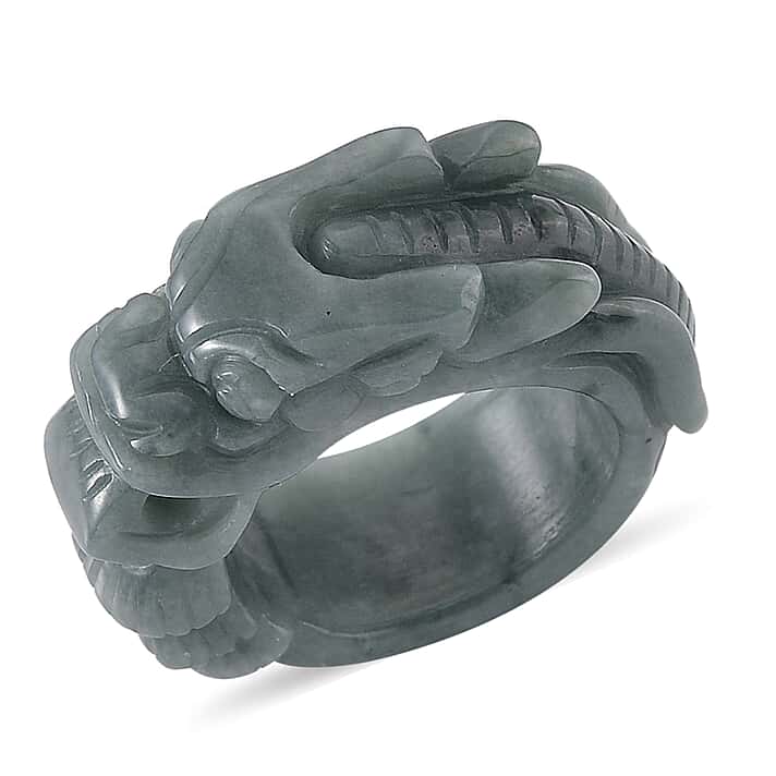 Natural Type A Jadeite Dragon Ring 45.00 Ct.