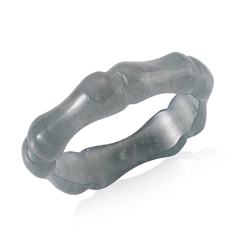 Natural Type A Jadeite Carved Bamboo Band Ring 10.00 Ct.