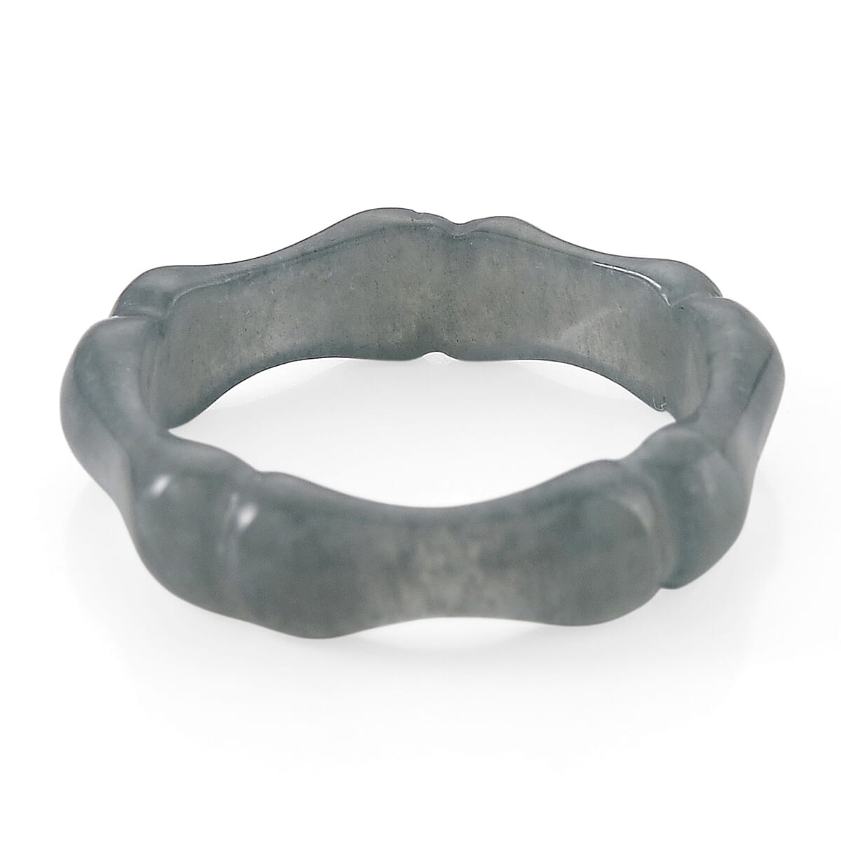 Natural Type A Jadeite Carved Bamboo Band Ring 10.00 Ct.