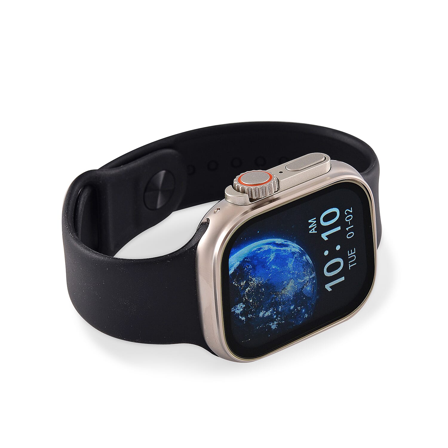 Closeout Deal - i20 Ultra 2 Max 10-in-1 Smartwatch Set with Earphones & 7 Strap, Compatible with Apple iOS and Android - Silver